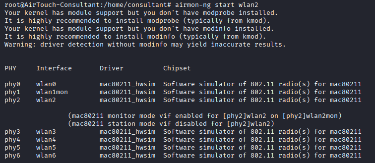 airmon-ng putting wlan2 into monitor mode as wlan2mon