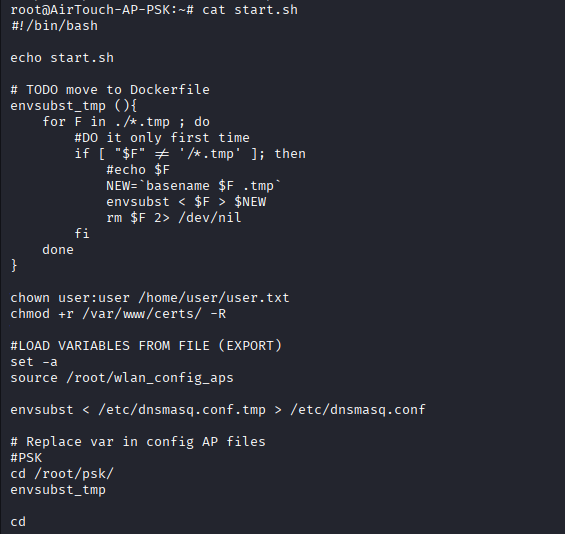 start.sh, the AP provisioning script