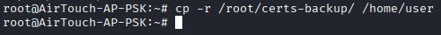 Copying the certificate backup somewhere user can reach it