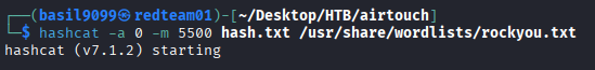 Starting hashcat in mode 5500