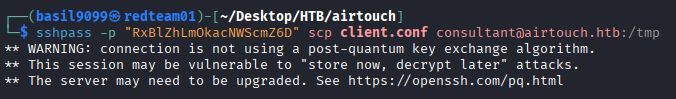 Copying the EAP client config to the laptop