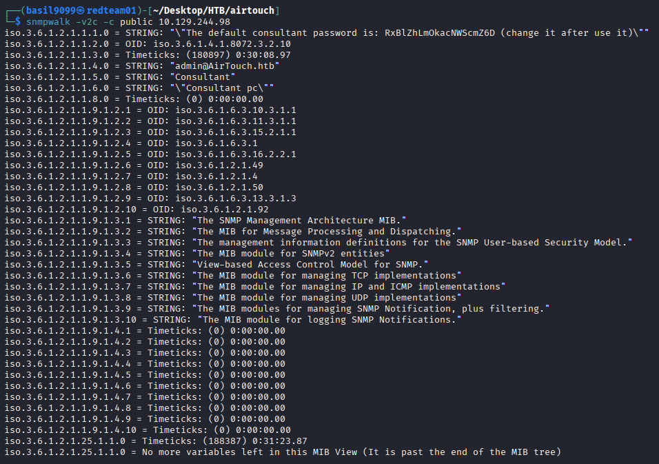 snmpwalk dumping the system group