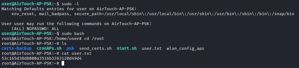 Root on the AP, the user flag, and the files that lead onward