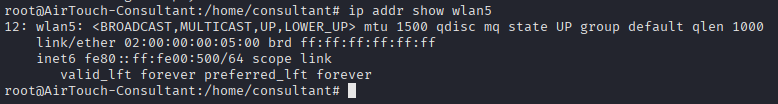 wlan5 showing LOWER_UP after associating