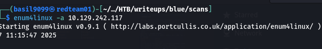 enum4linux for SMB enumeration