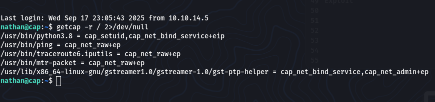 Local enumeration with getcap
