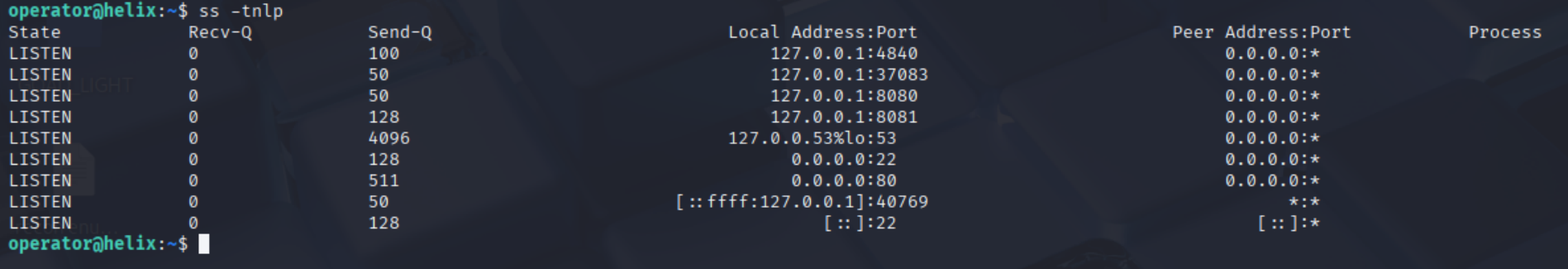 Enumerating loopback listeners as operator