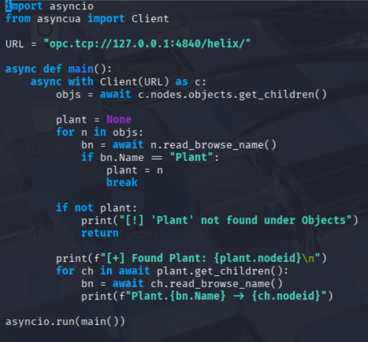 The plant_enum.py address-space enumeration script