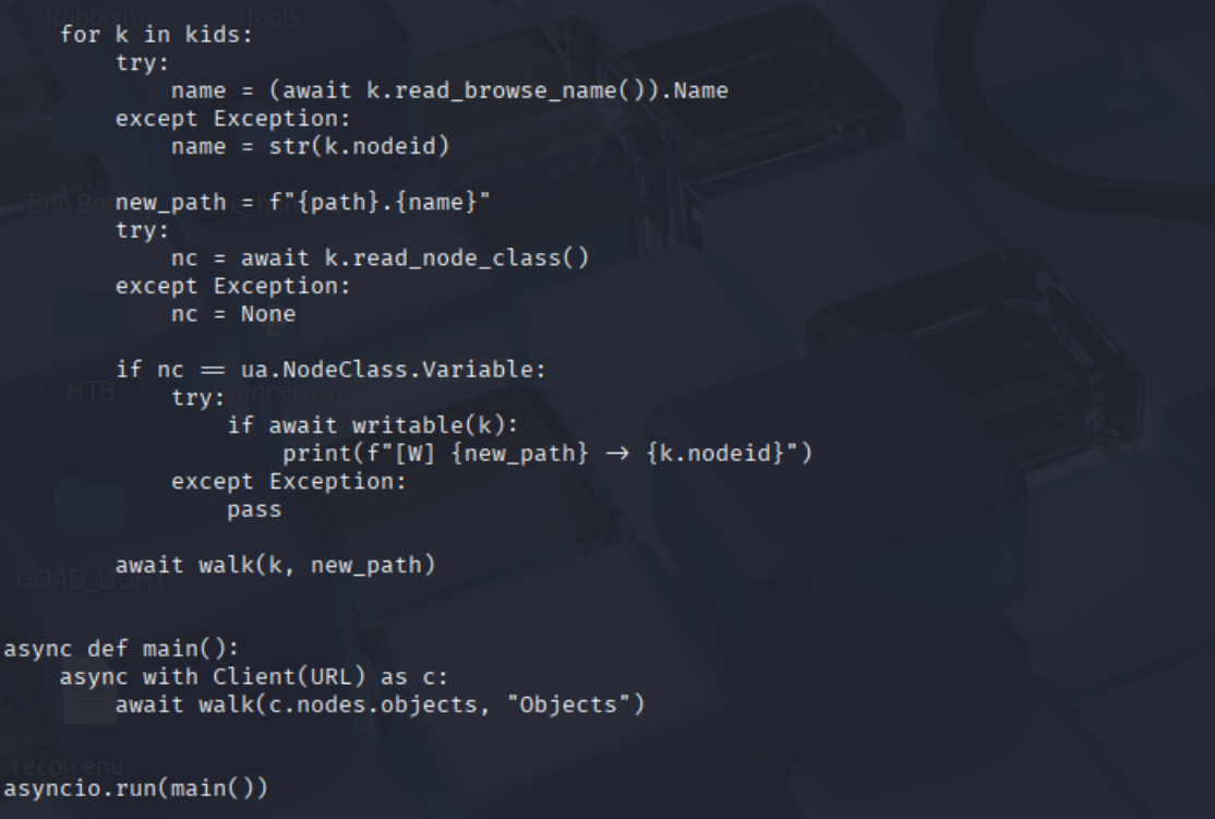 The recursive walk and entry point of plant_write_enum.py