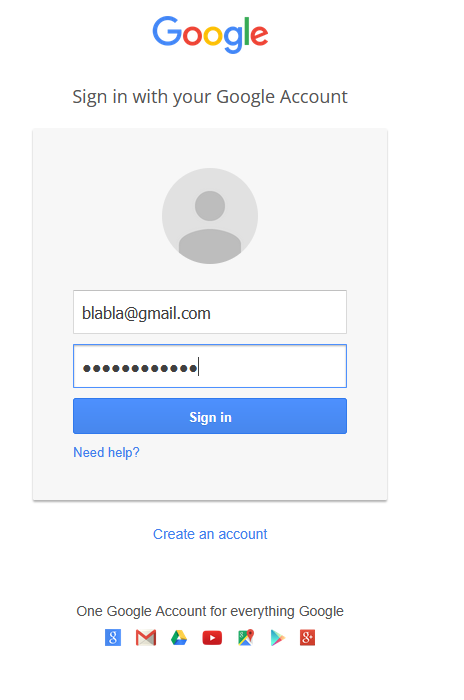 User inserts credentials