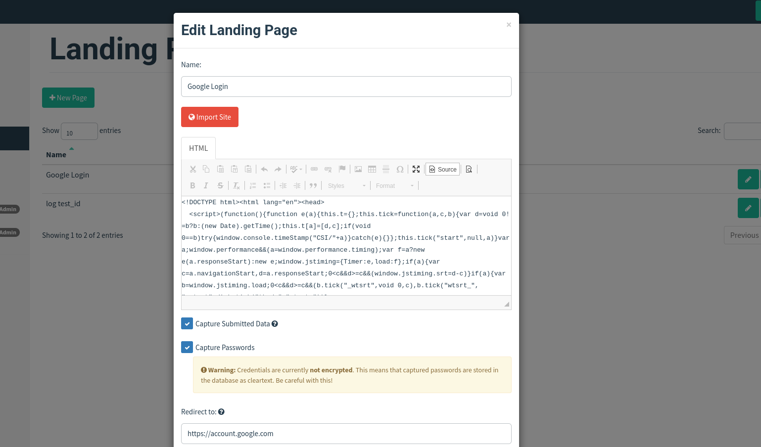 Landing Page