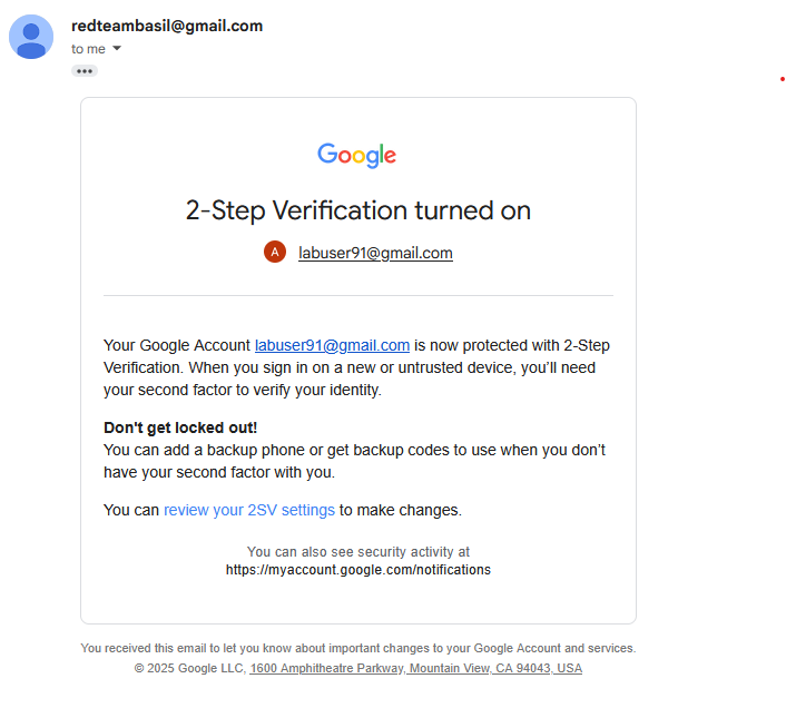 Phishing email