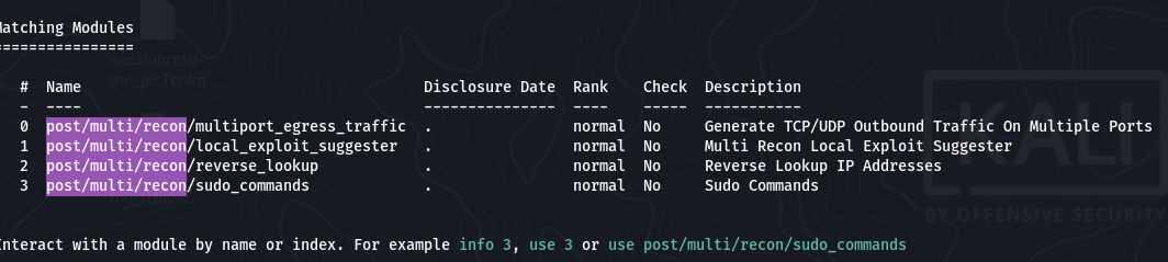 Metasploit privesc modules