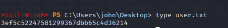 User flag from John’s desktop